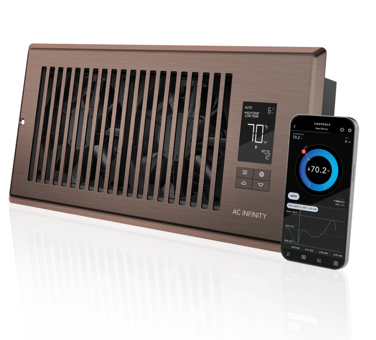 AIRTAP T4, Quiet Register Booster Fan, bronze
