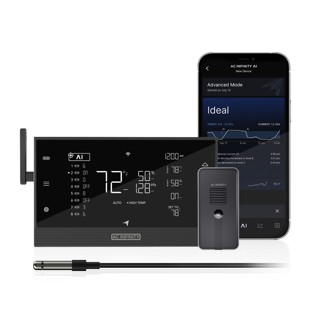 CONTROLLER AI+, Environmental Controller with CO2 Sensor, AI-Powered Learning, Dual-Zone VPD, Temperature, Humidity Monitoring
