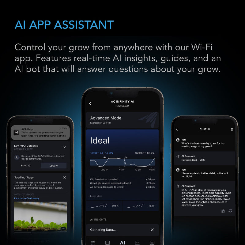 Smart growing app with real-time monitoring and AI-powered growing assistance.