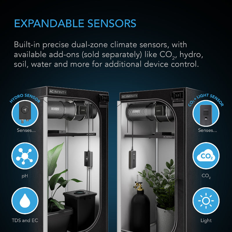 Advanced dual-zone climate monitoring system with expandable sensor capabilities.