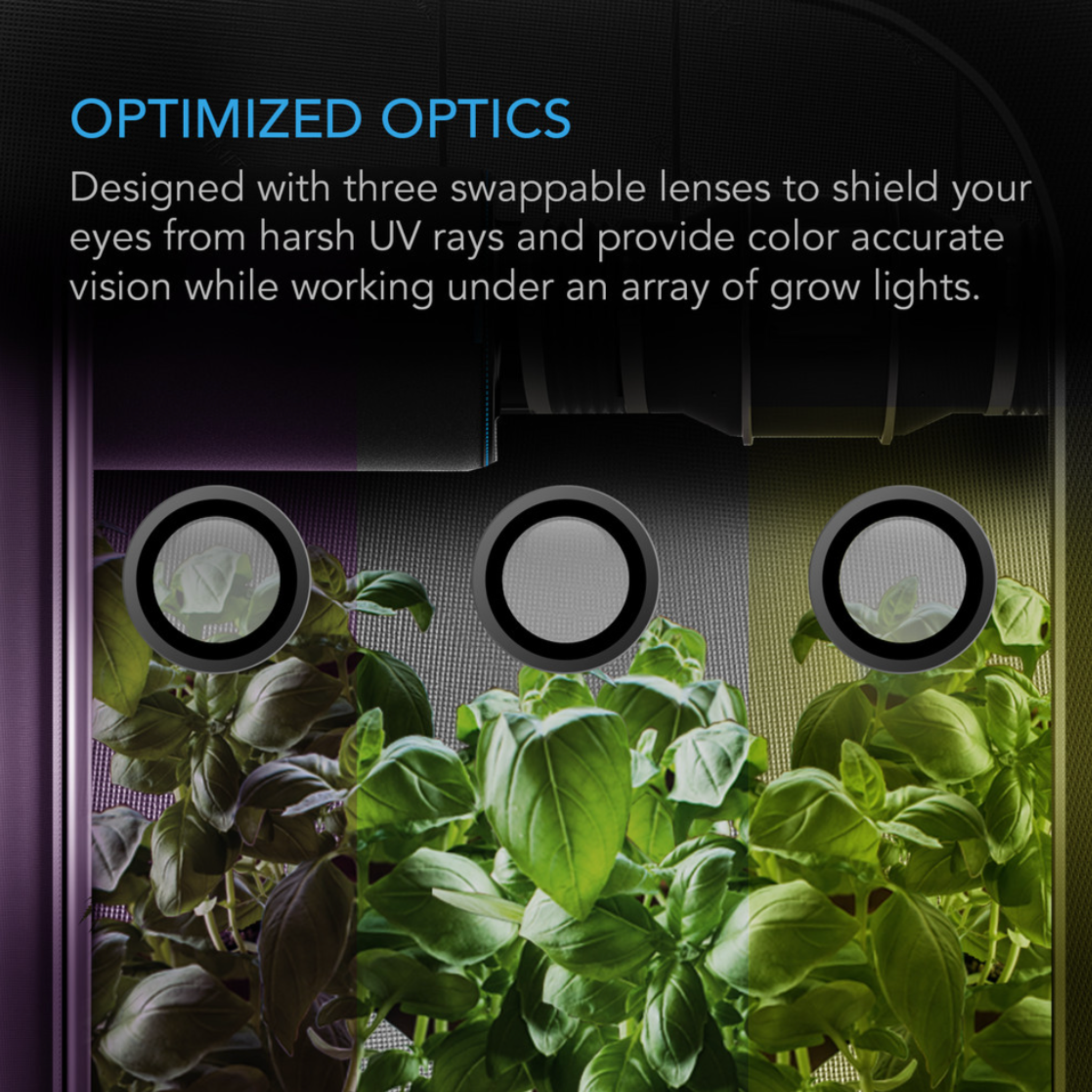 AC Infinity Grow Room Glasses, UV400 Protective Eyewear,