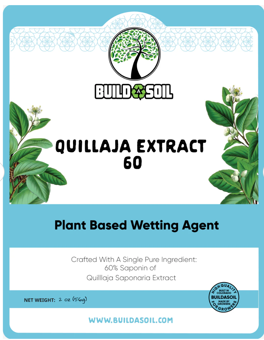 Organic Quillaja Extract powder BuildASoil natural saponin wetting agent soil enhancer.