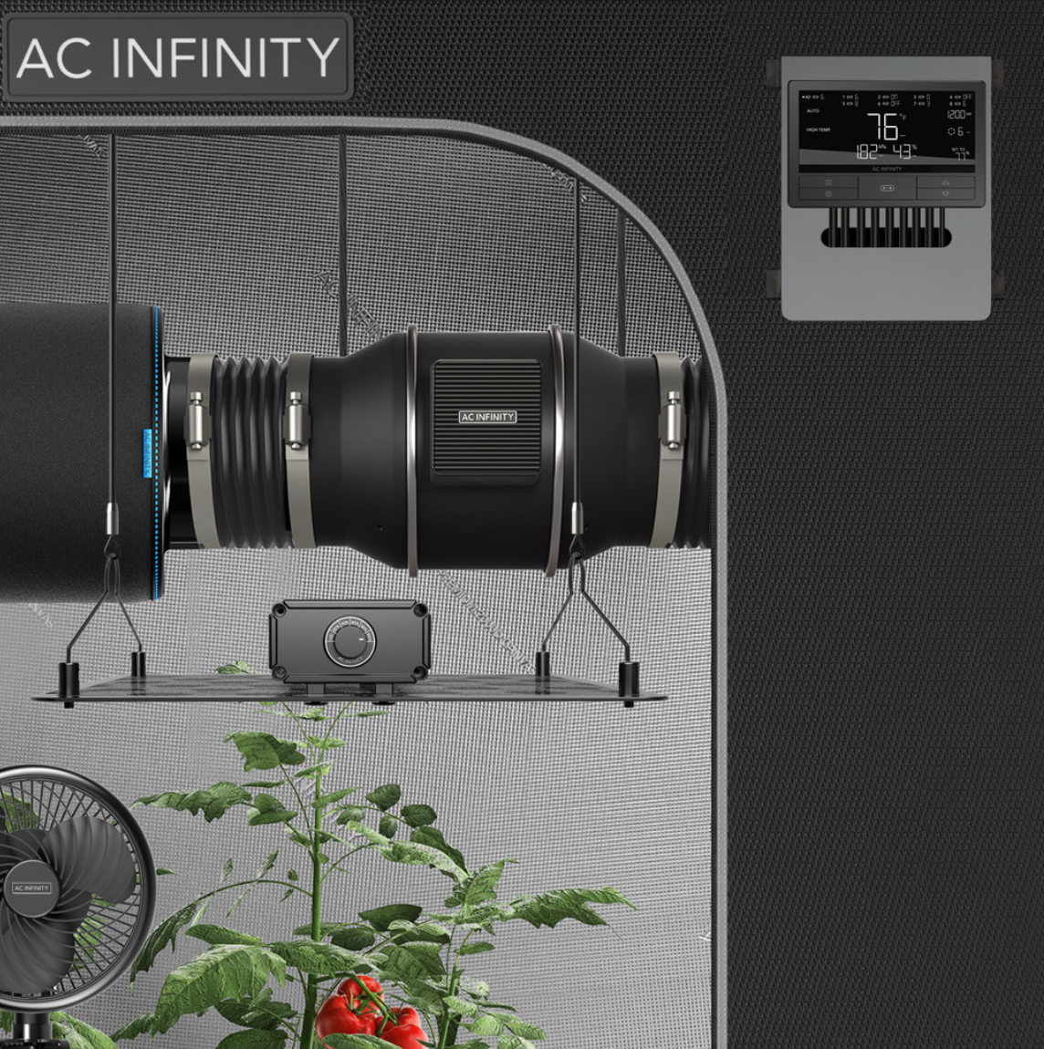 Smart thermostat and smartphone app on a white background