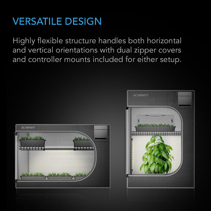 CLOUDLAB 24x24x36 Advance Propagation Grow Tent - Dual Orientation 2000D Mylar Canvas System with Adjustable Support Bars and Multi-Level Shelf Racks.