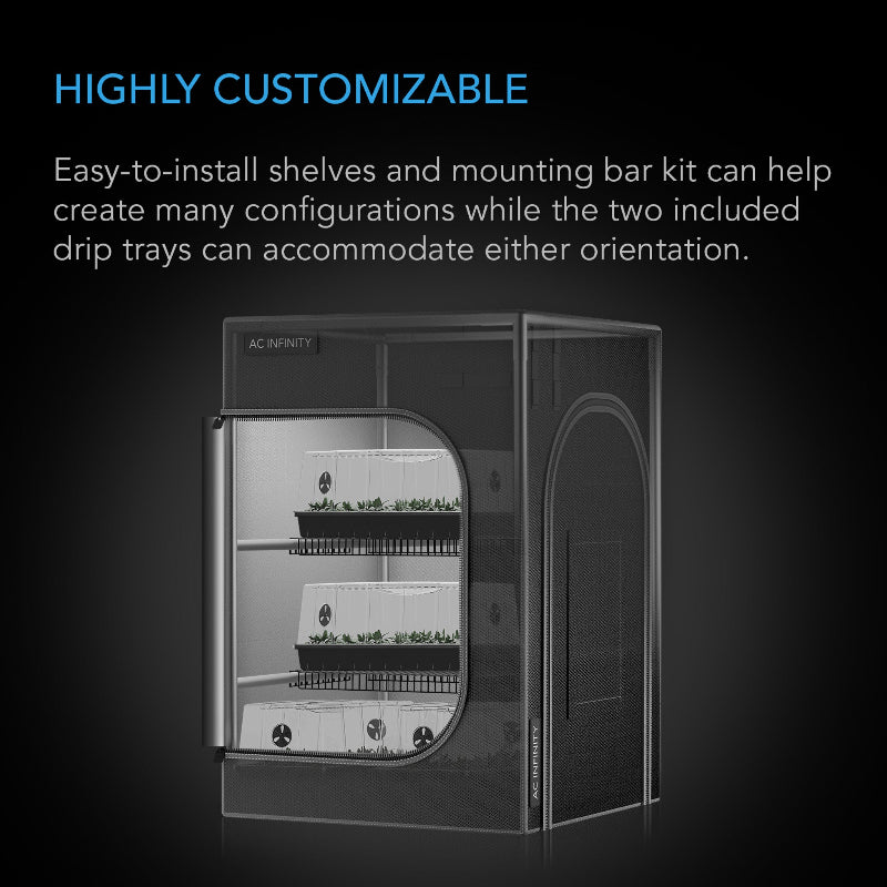 CLOUDLAB 24x24x36 Advance Propagation Tent - Customizable 2000D Mylar Growing System with Adjustable Shelving and Drip Tray Configuration.