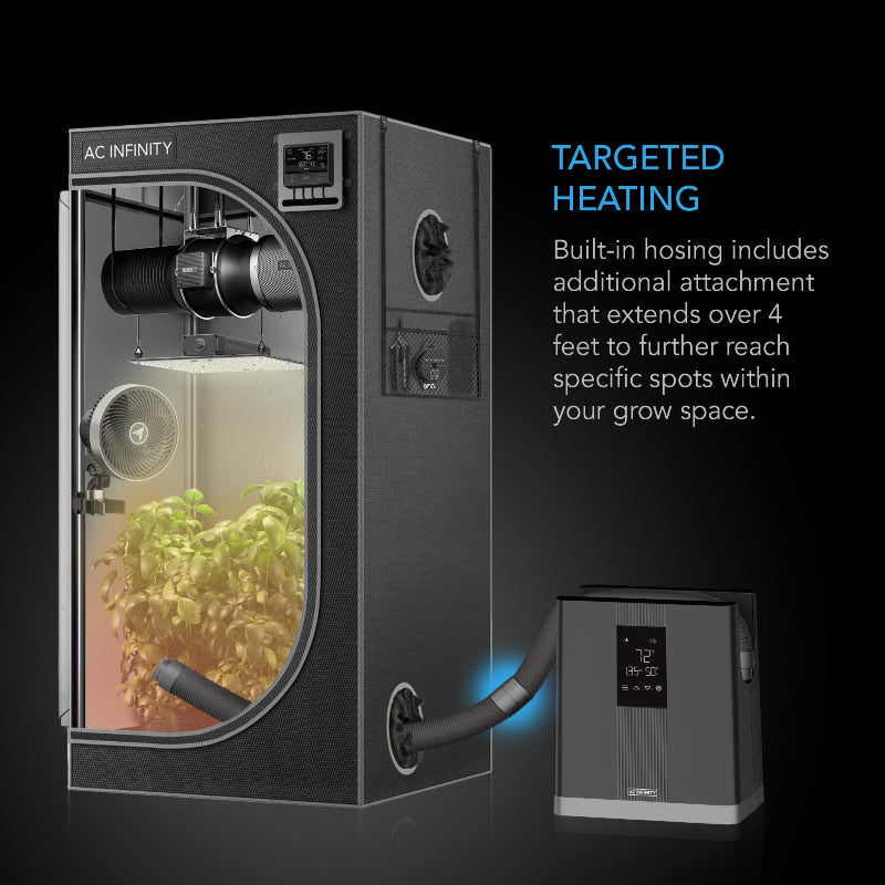 THERMOFORGE T3 Environmental Plant Heater with Extended Tubing System - Smart VPD Controls and Targeted Heat Distribution for Indoor Grow Tent Applications.