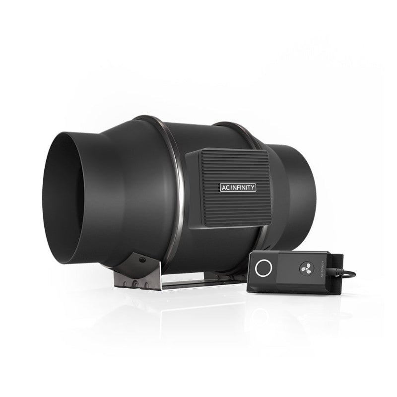 CLOUDLINE S6 6-inch quiet inline duct fan system featuring professional-grade construction with integrated speed controller and mounting bracket for efficient ventilation.