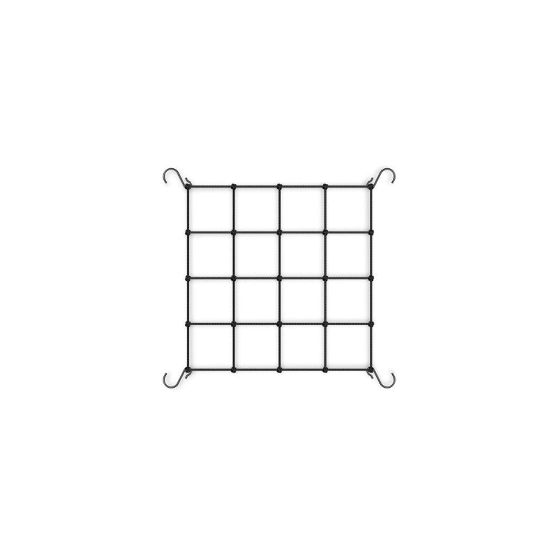 2x2 grow tent mounting grid with corner hooks, black square support frame for indoor growing equipment.
