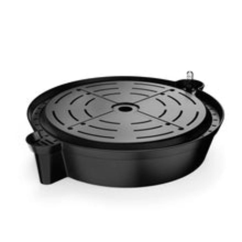 AC Infinity heavy-duty self-watering fabric pot base highlighting circular water distribution plate and side handles.
