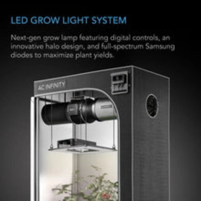 IONGRID T24 full spectrum grow light demonstrating advanced halo design and plant optimization features.