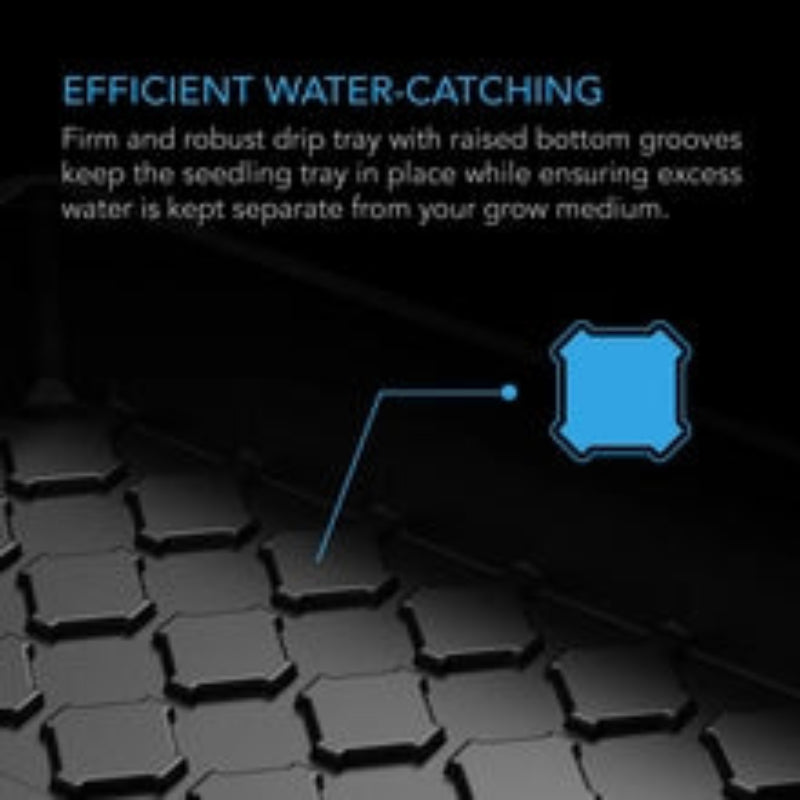 Humidity dome propagation kit featuring efficient water-catching design with raised bottom grooves for optimal seedling tray drainage.