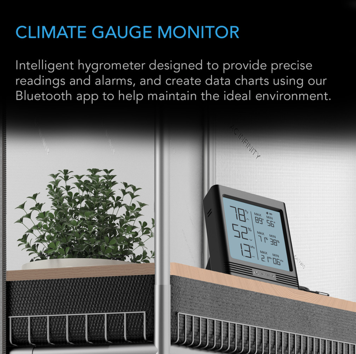 CLOUDCOM B1, Smart Thermo-Hygrometer with Data App, 12 ft. Sensor Probe