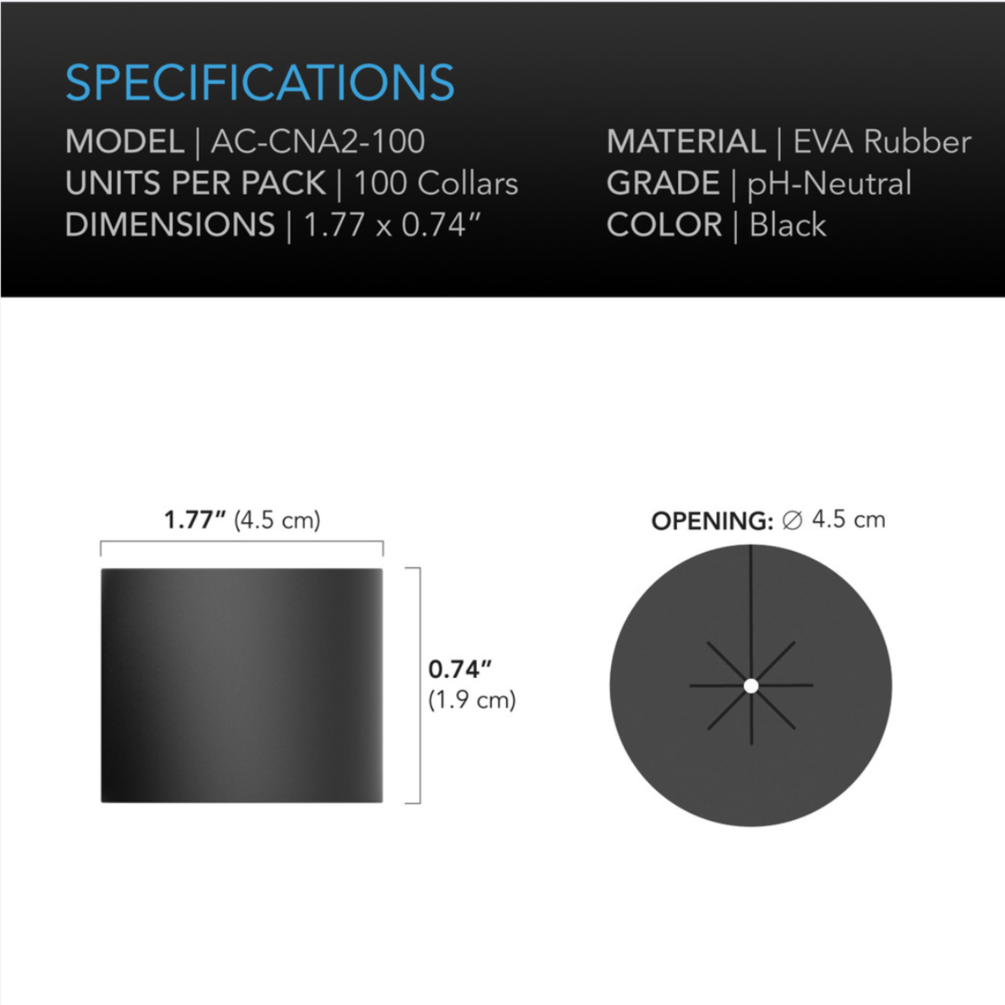 AC Infinity Clone Collars, Disc Inserts with 8-Spoke Design, 2-Inch, 100-Pack