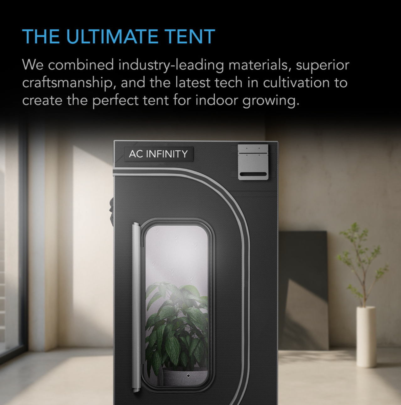 CLOUDLAB 844, Advance Grow Tent 4x4, Thickest 1 in. Poles and 2000D Canvas, 48
