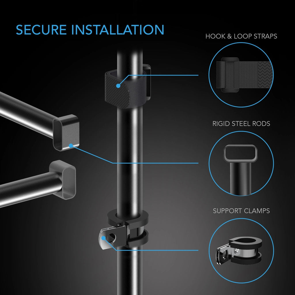 GROW TENT MOUNTING BARS, FOR INDOOR GROW SPACES, 3X3'